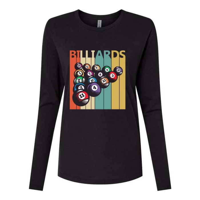 Father's Day Vintage Billiards Pool Player Gift For Dad Womens Cotton Relaxed Long Sleeve T-Shirt