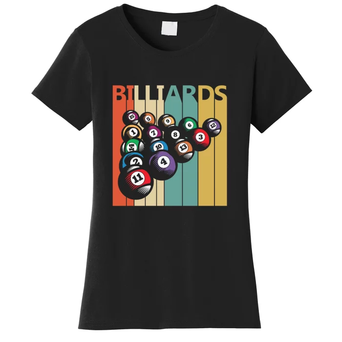 Father's Day Vintage Billiards Pool Player Gift For Dad Women's T-Shirt