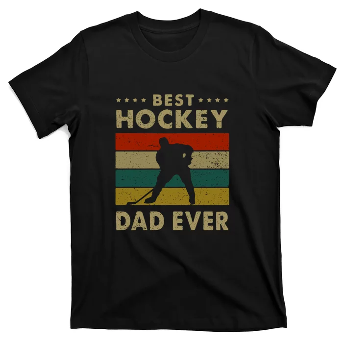 Father's Day Vintage Best Hockey Dad Ever Vintage Hockey Gift T-Shirt