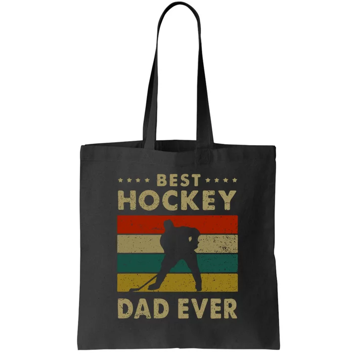 Father's Day Vintage Best Hockey Dad Ever Vintage Hockey Gift Tote Bag