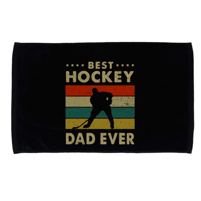 Father's Day Vintage Best Hockey Dad Ever Vintage Hockey Gift Microfiber Hand Towel