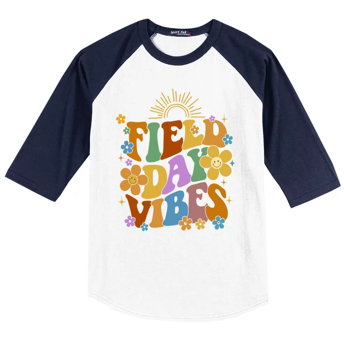 Field Day Vibes Colorful Floral Baseball Sleeve Shirt