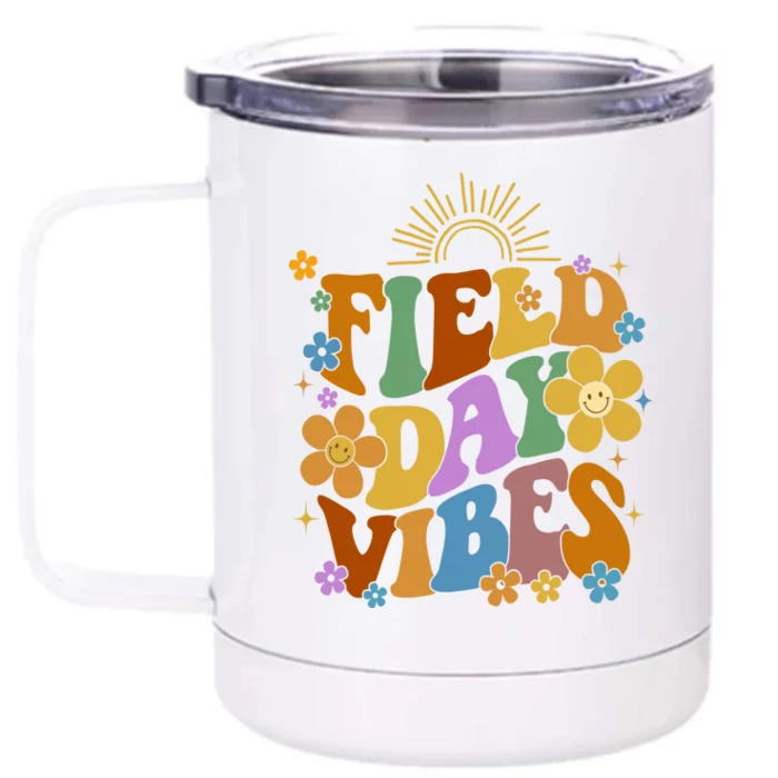 Field Day Vibes Colorful Floral Front & Back 12oz Stainless Steel Tumbler Cup