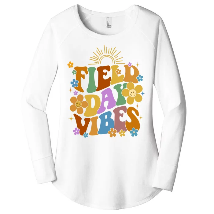 Field Day Vibes Colorful Floral Women's Perfect Tri Tunic Long Sleeve Shirt