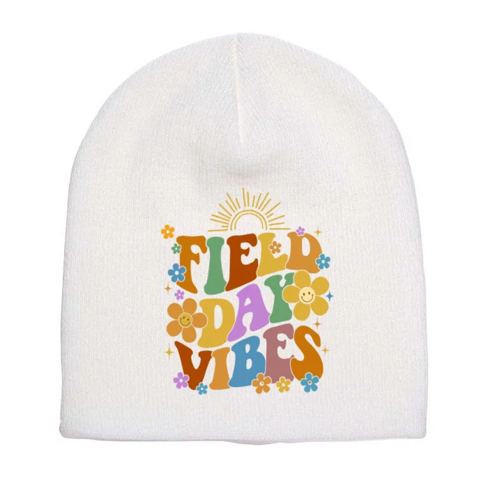 Field Day Vibes Colorful Floral Short Acrylic Beanie