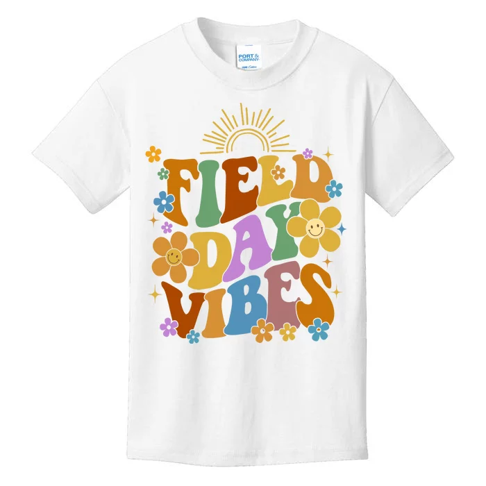 Field Day Vibes Colorful Floral Kids T-Shirt