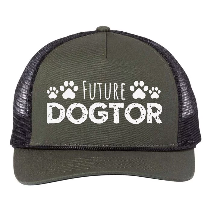 Future Dogtor Vet Student Funny Veterinarian Dog Graduate Retro Rope Trucker Hat Cap