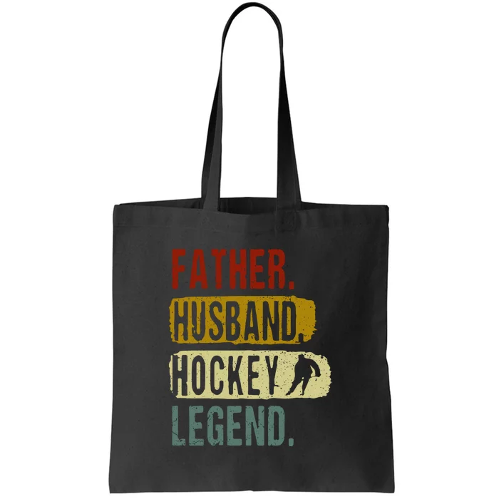 Father's Day Vintage Father Husband Hockey Legend Gift Hockey Dad Tote Bag