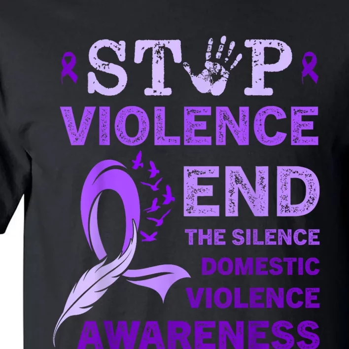 Family Domestic Violence Awareness Purple Ribbon Tall T-Shirt