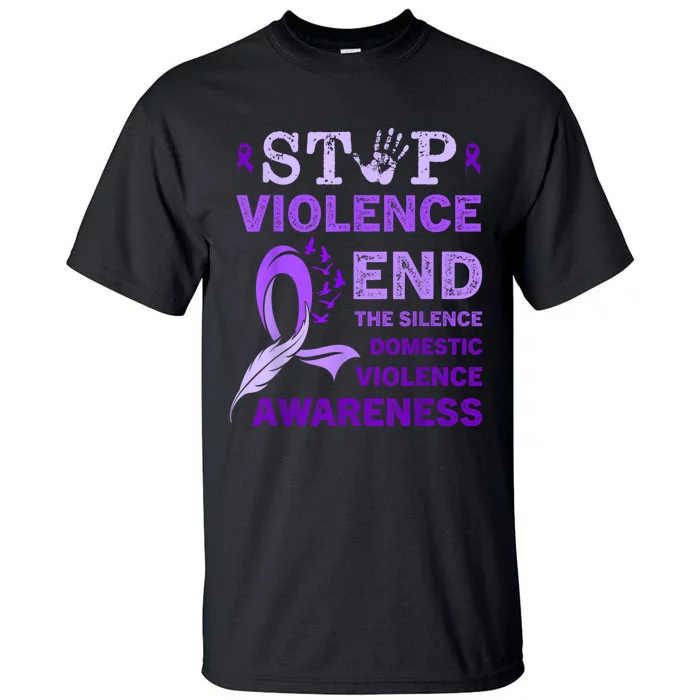 Family Domestic Violence Awareness Purple Ribbon Tall T-Shirt