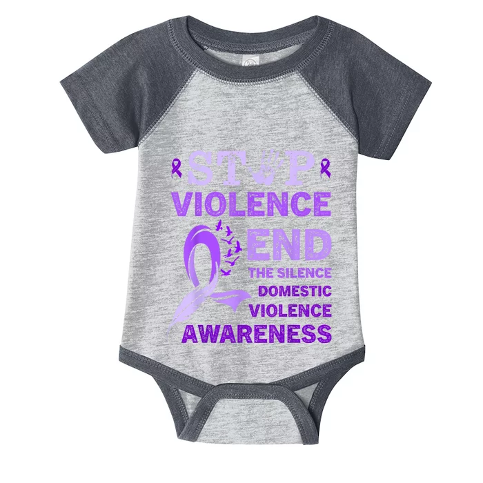 Family Domestic Violence Awareness Purple Ribbon Infant Baby Jersey Bodysuit