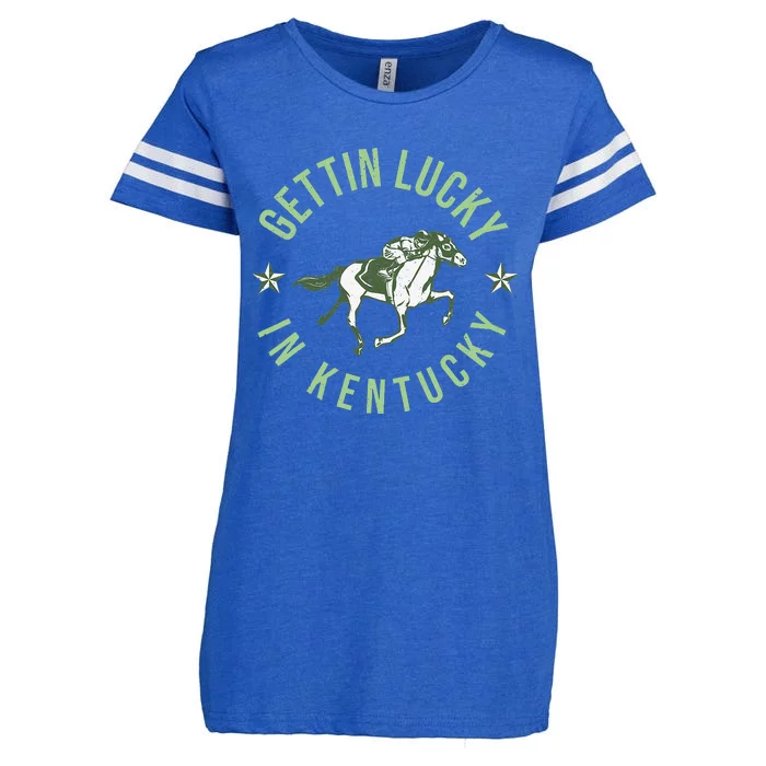 Funny Derby Vintage Getting Lucky In Kentucky Horse Racing Enza Ladies Jersey Football T-Shirt