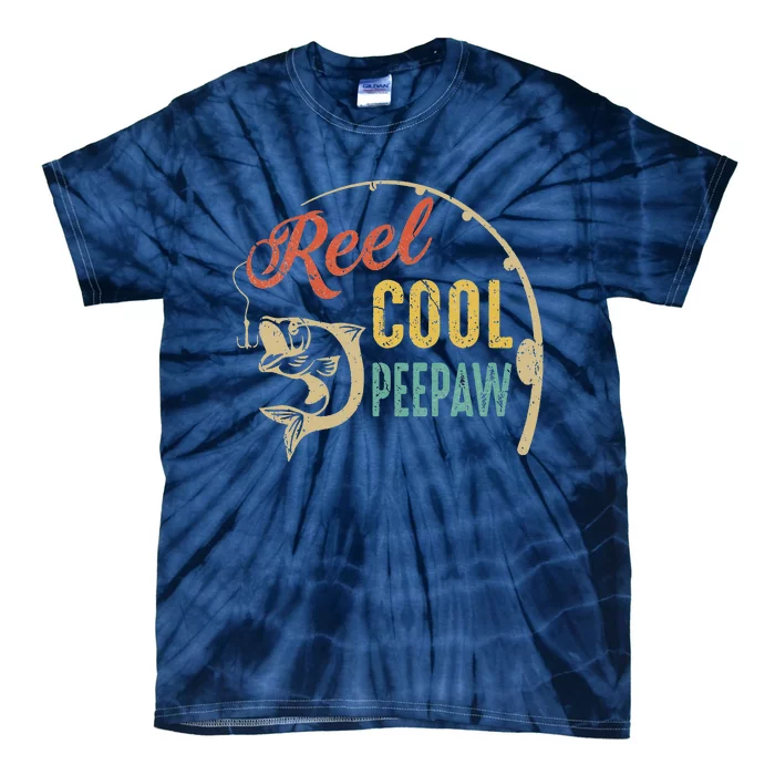 Fathers Day Vintage Fishing Reel Cool Peepaw Tie-Dye T-Shirt