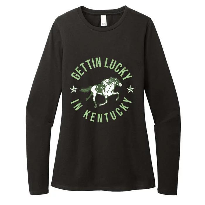 Funny Derby Vintage Getting Lucky In Kentucky Horse Racing Womens CVC Long Sleeve Shirt