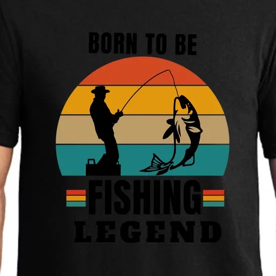 Father's Day Vinatge Born To Be A Fishing Legend Gift Pajama Set