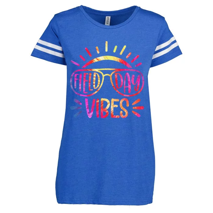 Field Day Vibes Hippie Tie Dye Last Day Of School Field Day Enza Ladies Jersey Football T-Shirt