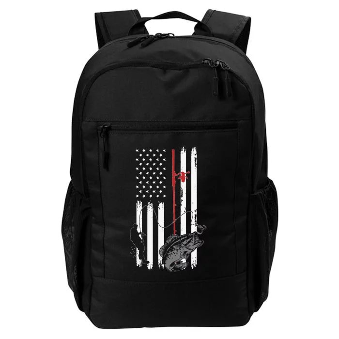 Fisherman Dad Vintage American Flag Fishing Gift Daily Commute Backpack