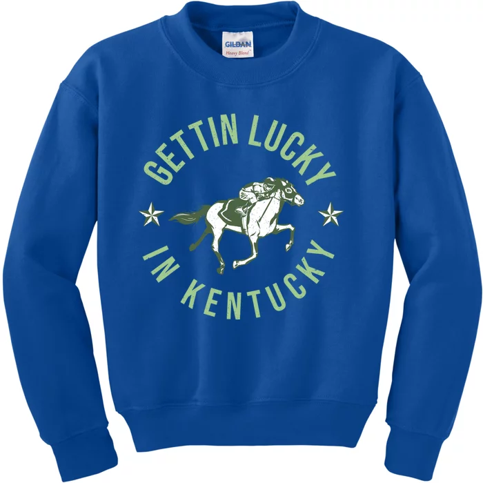 Funny Derby Vintage Getting Lucky In Kentucky Horse Racing Great Gift Kids Sweatshirt