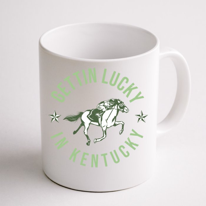 Funny Derby Vintage Getting Lucky In Kentucky Horse Racing Great Gift Front & Back Coffee Mug