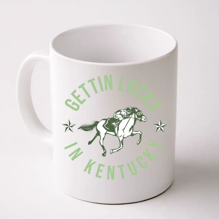 Funny Derby Vintage Getting Lucky In Kentucky Horse Racing Great Gift Front & Back Coffee Mug