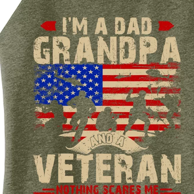 FatherS Day Veterans Day IM A Dad Grandpa And A Veteran Women’s Perfect Tri Rocker Tank