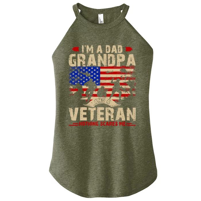 FatherS Day Veterans Day IM A Dad Grandpa And A Veteran Women’s Perfect Tri Rocker Tank