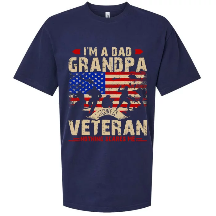 FatherS Day Veterans Day IM A Dad Grandpa And A Veteran Sueded Cloud Jersey T-Shirt