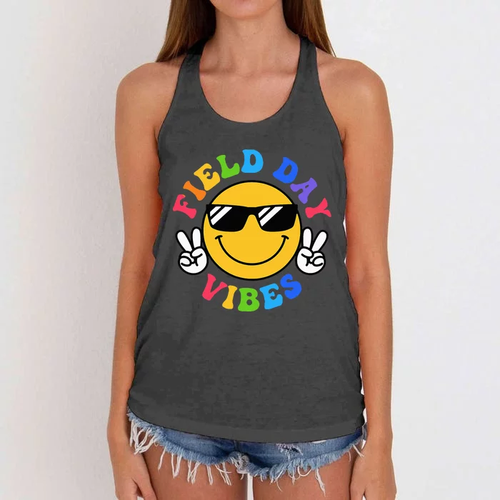 Field Day Vibes Funny For Teacher Happy Field Day 2024 Women's Knotted Racerback Tank