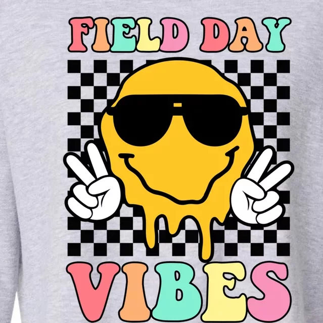 Field Day Vibes Summer Teacher Last Day Of School Gift Cropped Pullover Crew