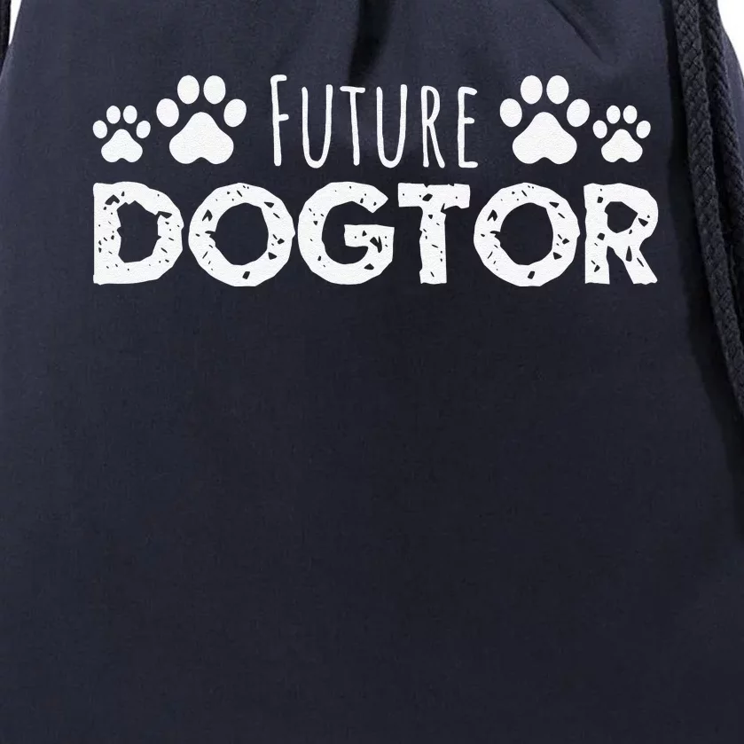 Future Dogtor Vet Student Funny Veterinarian Dog Graduate Drawstring Bag