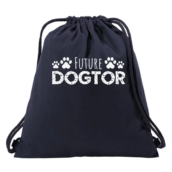 Future Dogtor Vet Student Funny Veterinarian Dog Graduate Drawstring Bag