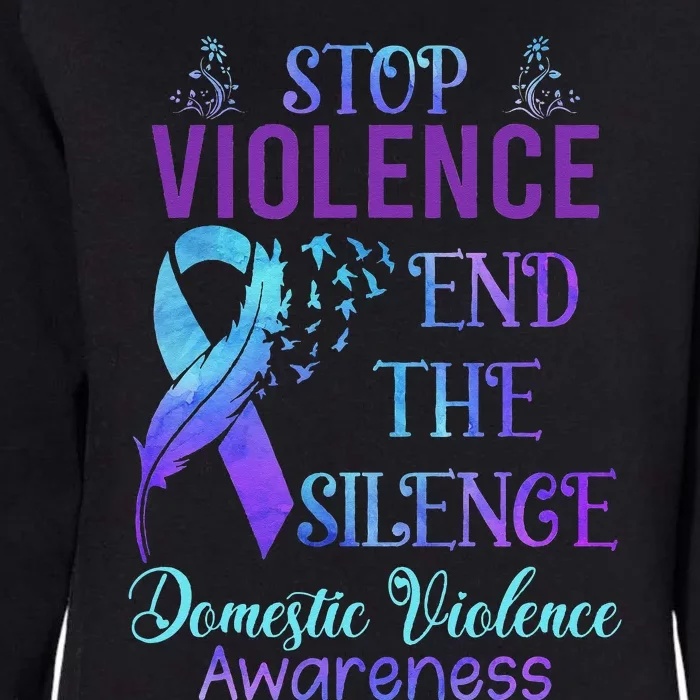 Family Domestic Violence Awareness Purple Ribbon Womens California Wash Sweatshirt