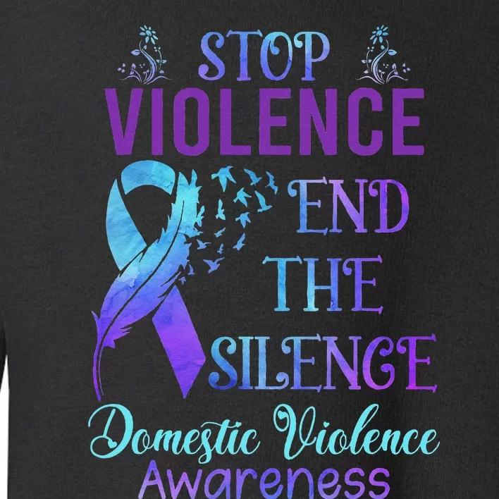 Family Domestic Violence Awareness Purple Ribbon Toddler Sweatshirt