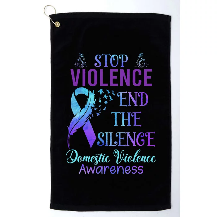 Family Domestic Violence Awareness Purple Ribbon Platinum Collection Golf Towel