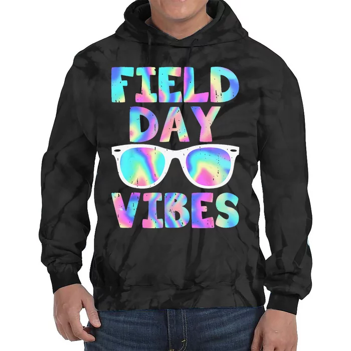 Field Day Vibes Last Day School Field Day Teacher Sunglasses Tie Dye Hoodie