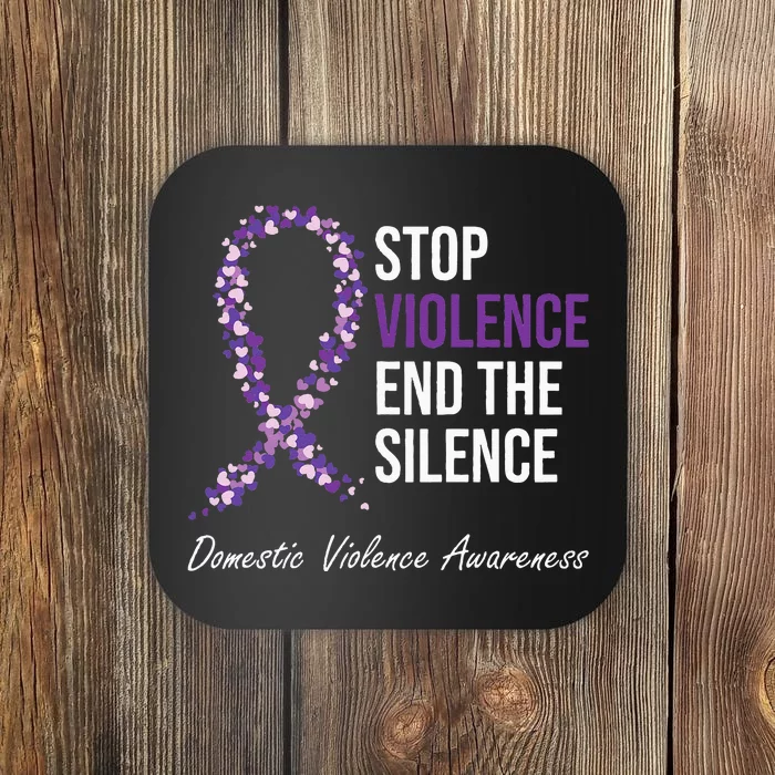 Family Domestic Violence Awareness Purple Ribbon Coaster