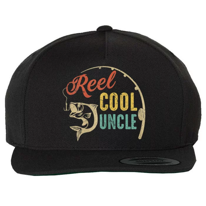 Fathers Day Vintage Fishing Reel Cool Uncle Wool Snapback Cap