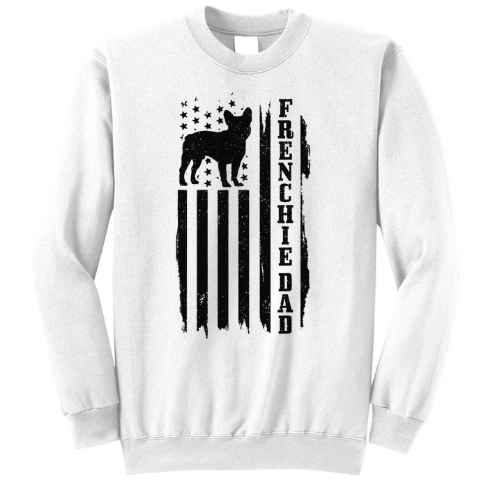 Frenchie Dad Vintage American Flag Patriotic French Bulldog Sweatshirt