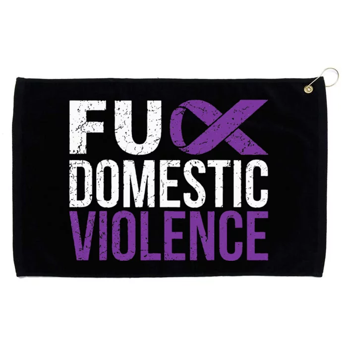 Fuck Domestic Violence Awareness Purple Ribbon Grommeted Golf Towel