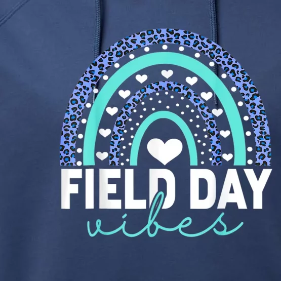 Field Day Vibes Funny Rainbow Graphic Design Great Gift Performance Fleece Hoodie