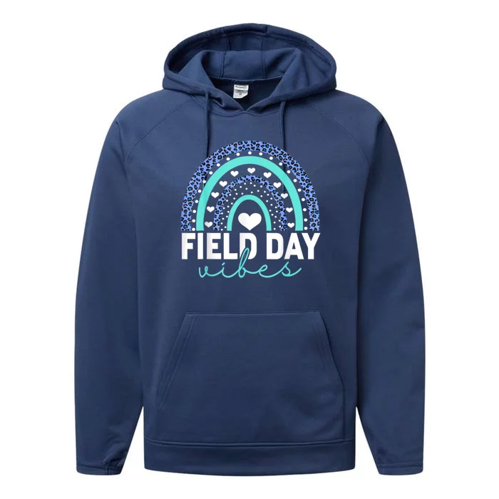 Field Day Vibes Funny Rainbow Graphic Design Great Gift Performance Fleece Hoodie