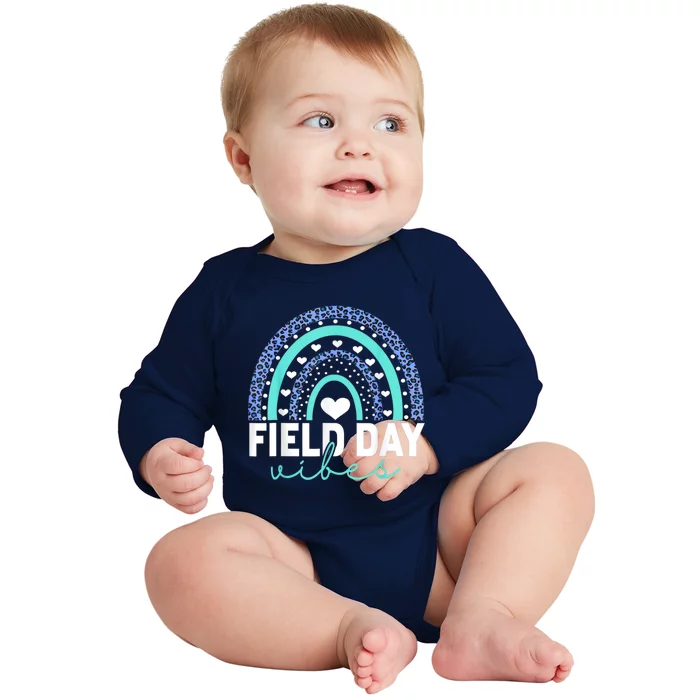 Field Day Vibes Funny Rainbow Graphic Design Great Gift Baby Long Sleeve Bodysuit