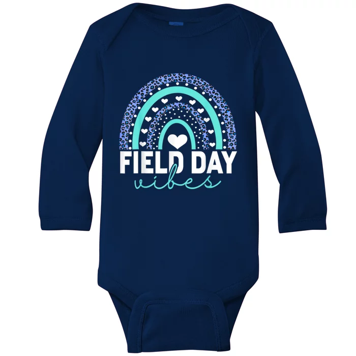 Field Day Vibes Funny Rainbow Graphic Design Great Gift Baby Long Sleeve Bodysuit