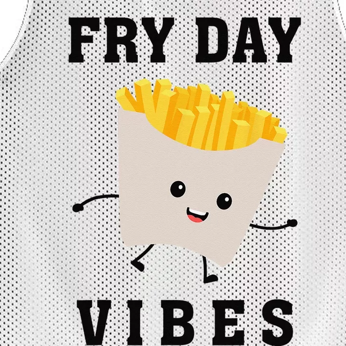 Fry Day Vibes Funny French Fries Mesh Reversible Basketball Jersey Tank