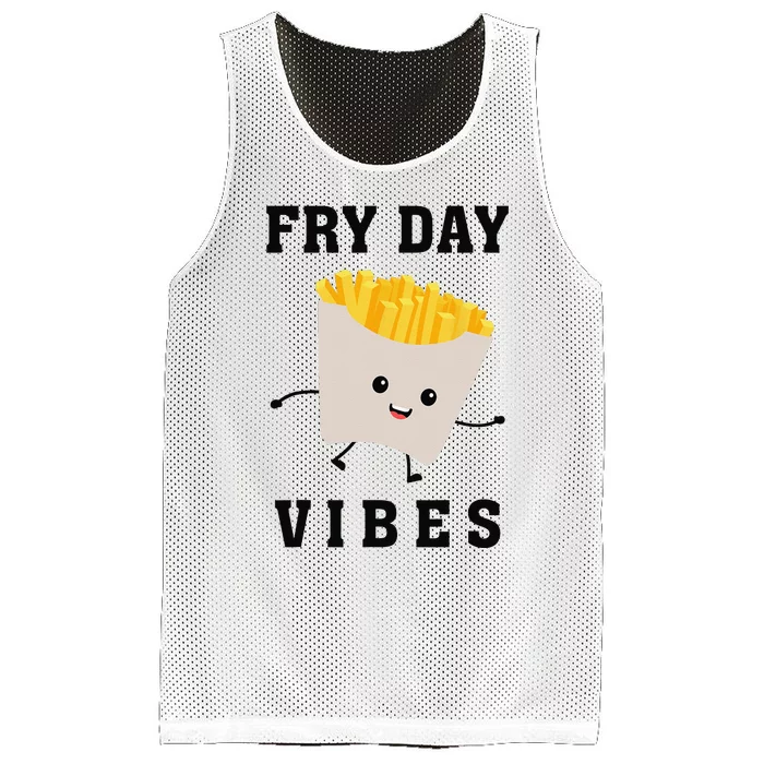 Fry Day Vibes Funny French Fries Mesh Reversible Basketball Jersey Tank