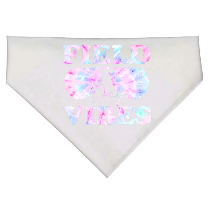 Field Day Vibes Tie Dye For Teacher Field Day Meaningful Gift USA-Made Doggie Bandana