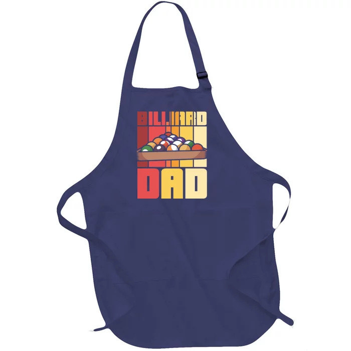 Father's Day Vintage Billiard Dad Pool Player Gift For Dad Full-Length Apron With Pocket