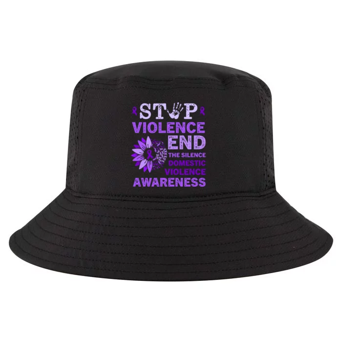 Family Domestic Violence Awareness Purple Ribbon Cool Comfort Performance Bucket Hat