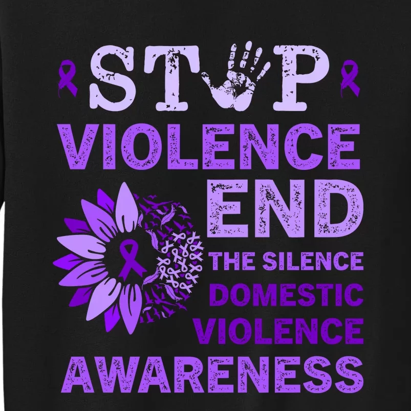 Family Domestic Violence Awareness Purple Ribbon Sweatshirt