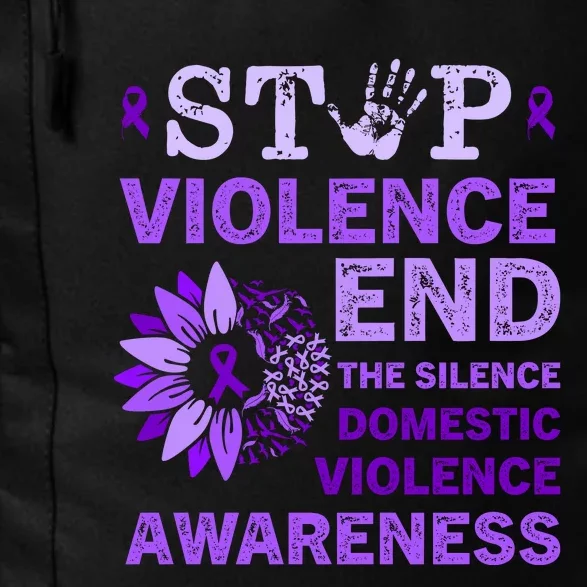 Family Domestic Violence Awareness Purple Ribbon Daily Commute Backpack